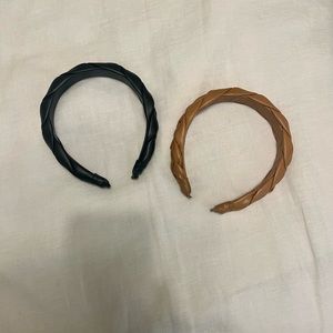 Black and Camel Leather Headbands